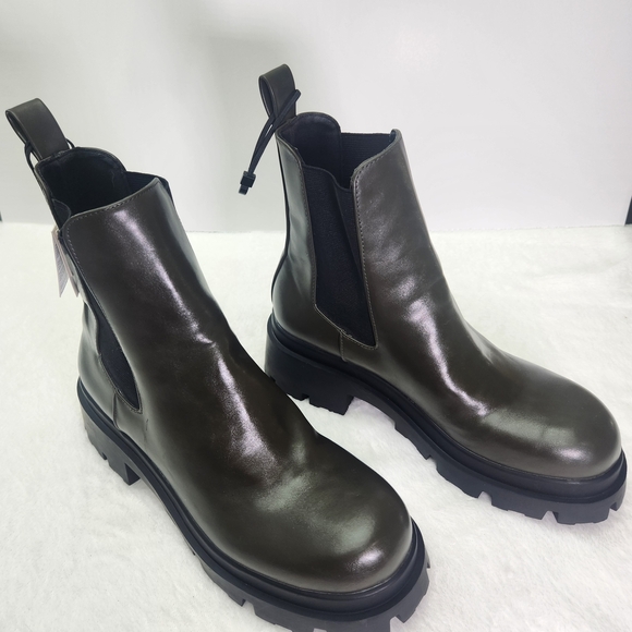 Zara Olive Ankle Boots Size 39 USA 8 - Picture 8 of 9